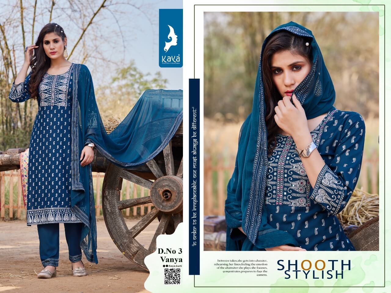 Kaya Vanya New Designer Ethnic Wear Rayon Kurti With Pant And Dupatta Collection